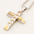 Amazon ebay Hot Sale Men's Jewelry With Diamond Cross Stainless Steel Jewelry Pendant Link Chain Necklace